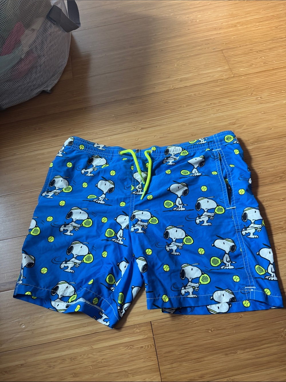 Kids Blue Snoopy Tennis Print Swim Shorts